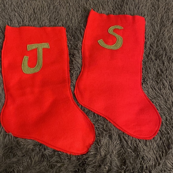 RED felt Christmas Stocking -1pc -multiple available - Picture 6 of 11